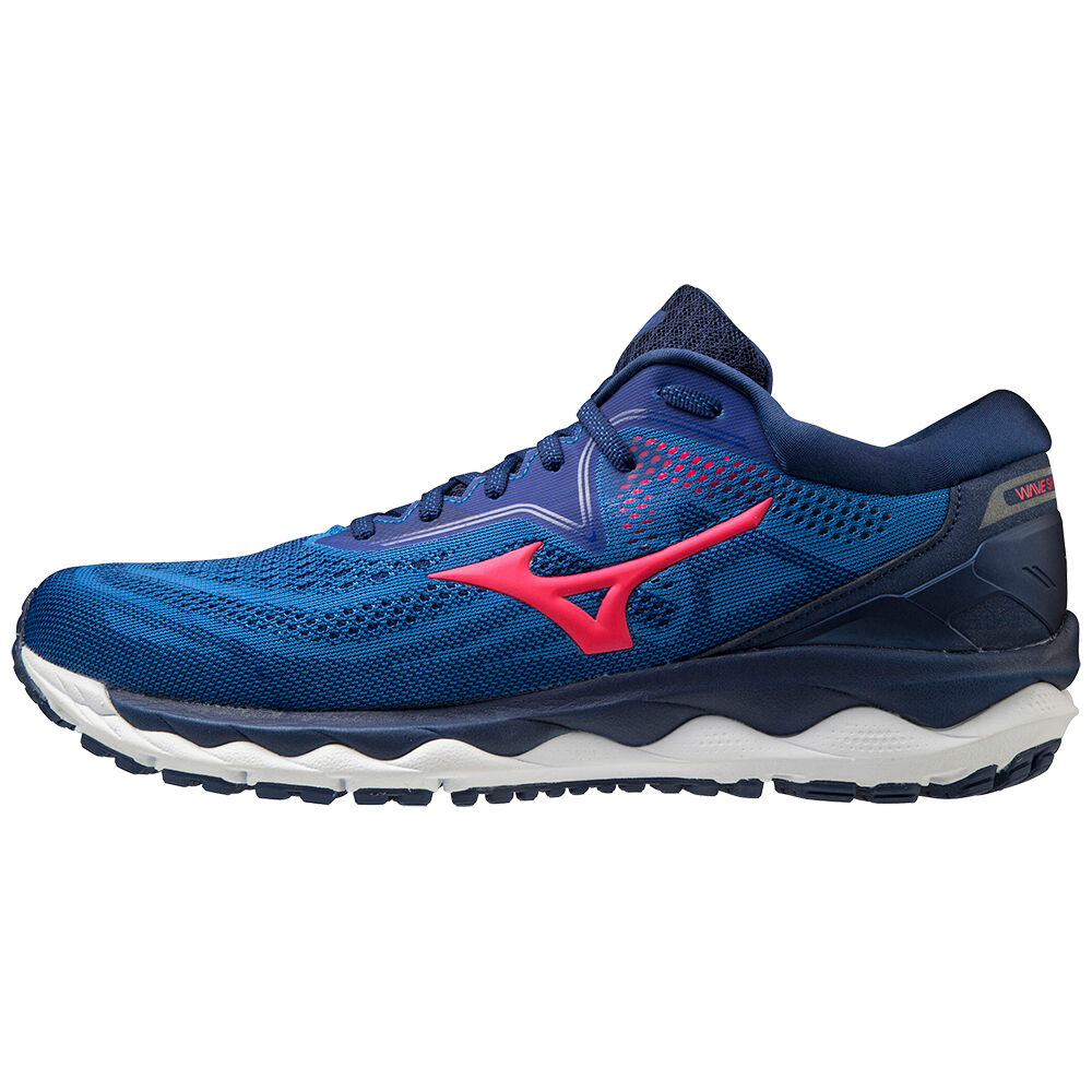 Panske Bezecke Topanky Mizuno Wave Sky 4 Modre/Ruzove Vypredaj UWTF10473
